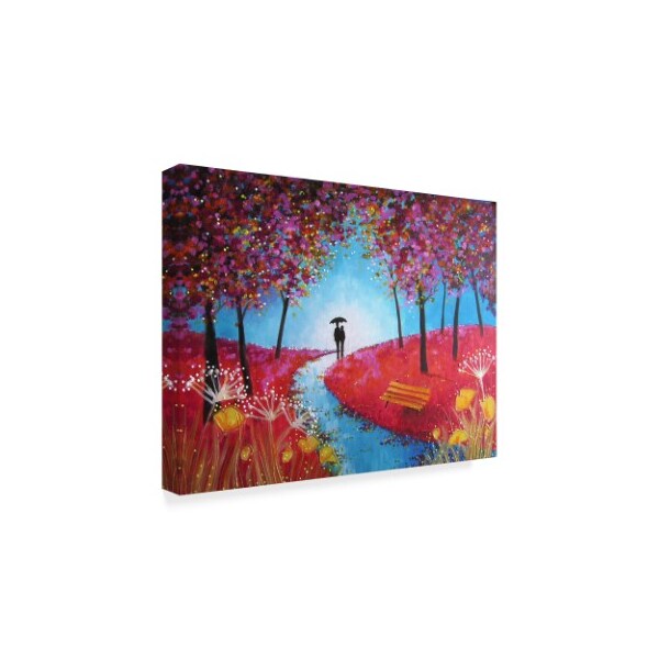 Angie Livingstone 'Autumn Evening Stroll' Canvas Art,18x24